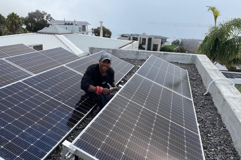Solar panel installation on a residential roof — Gridsmith Electrical solar installations Johannesburg